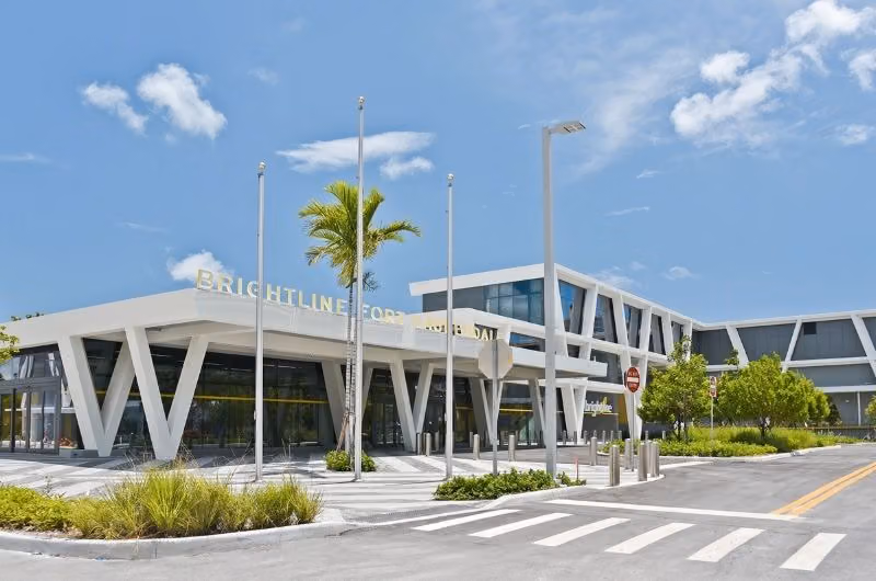 Exterior of the Brightline Fort Lauderdale station