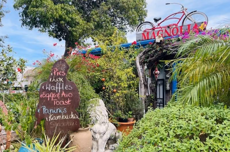 Garden entrance to Magnolia Cafe